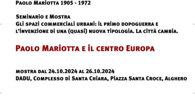 Alghero 24 Ottobre 2024  Mostra su Paolo Mariotta